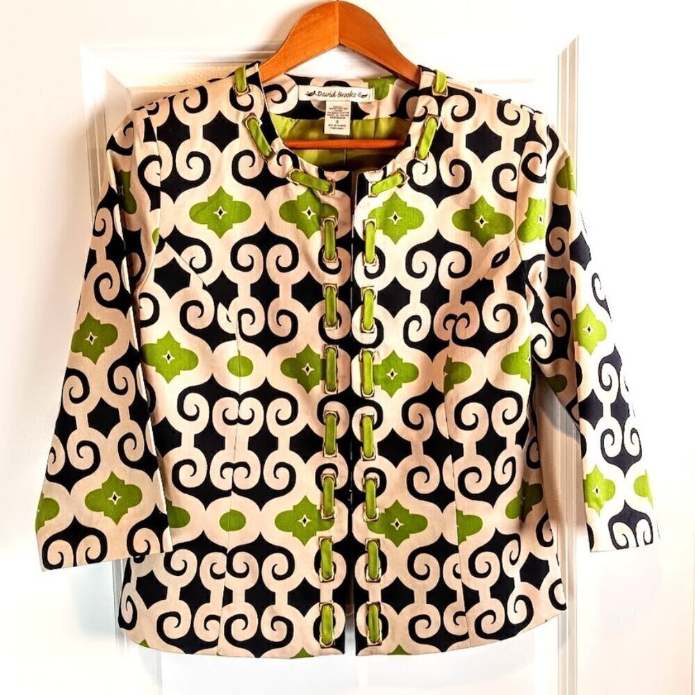 David Brooks Lime Green Cotton Jacket Blazer